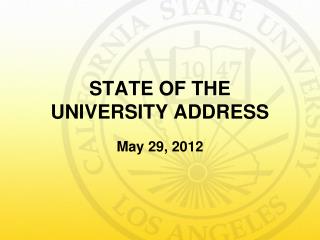 STATE OF THE UNIVERSITY ADDRESS