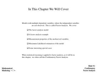 In This Chapter We Will Cover