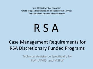 Case Management Requirements for RSA Discretionary Funded Programs