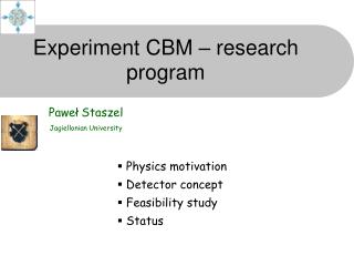 Experiment CBM – research program