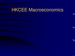 HKCEE Macroeconomics