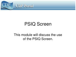 PSIQ Screen