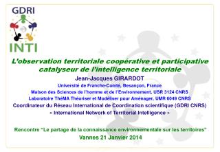 L’observation territoriale coopérative et participative catalyseur de l’intelligence territoriale