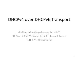 DHCPv4 over DHCPv6 Transport