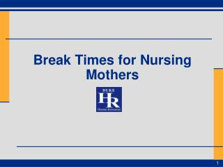 Break Times for Nursing Mothers