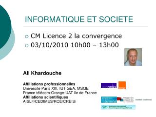 INFORMATIQUE ET SOCIETE