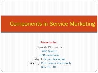 Components in Service Marketing
