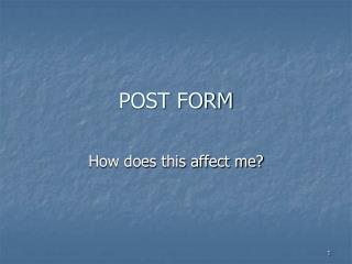 POST FORM