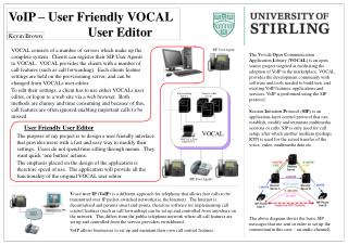 VoIP – User Friendly VOCAL 								User Editor