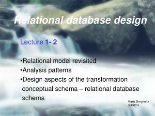 Relational database design