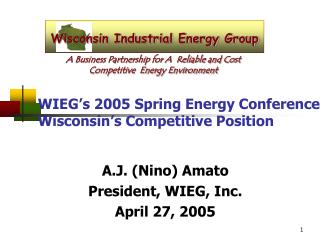 WIEG’s 2005 Spring Energy Conference Wisconsin’s Competitive Position