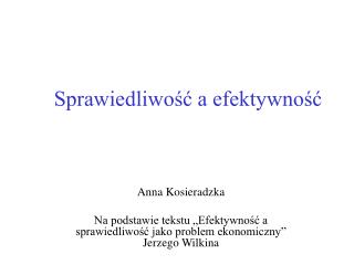 Sprawiedliwość a efektywność