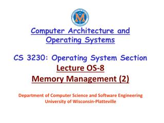 Department of Computer Science and Software Engineering University of Wisconsin-Platteville