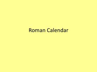 Roman Calendar