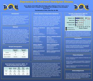 Depression in Prodromal Huntigton Disease