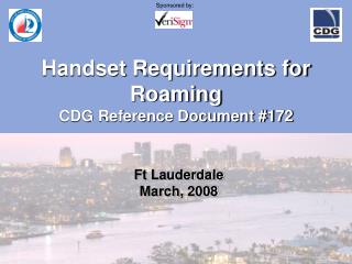 Handset Requirements for Roaming CDG Reference Document #172