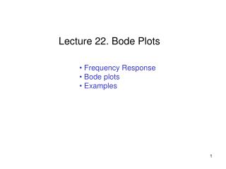 Frequency Response Bode plots Examples