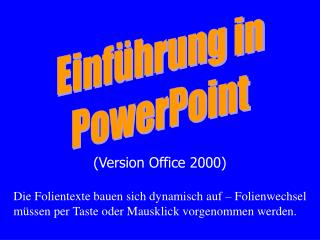 (Version Office 2000)