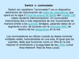 Switch o conmutador