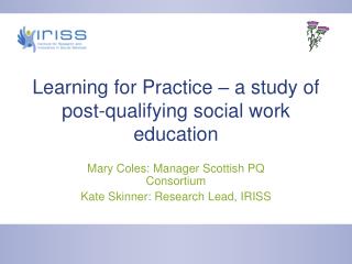 Learning for Practice – a study of post-qualifying social work education