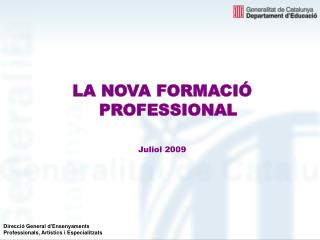 LA NOVA FORMACIÓ PROFESSIONAL Juliol 2009