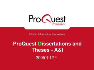 ProQuest D issertations and T heses - A&amp;I