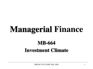 Managerial Finance