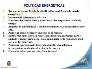 POLITICAS ENERGETICAS