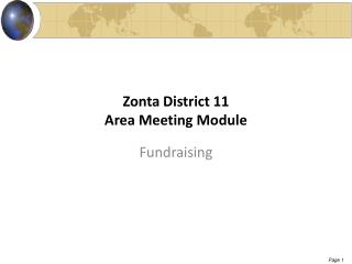Zonta District 11 Area Meeting Module