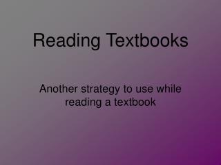 Reading Textbooks