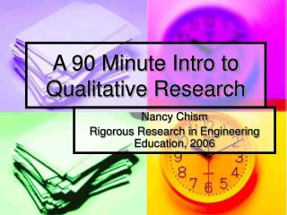 A 90 Minute Intro to Qualitative Research
