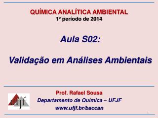 Aula S02: Validação em Análises Ambientais