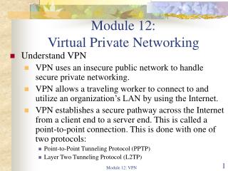 Module 12: Virtual Private Networking