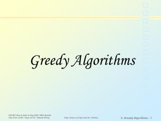 Greedy Algorithms