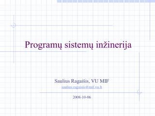 Programų sistemų inžinerija