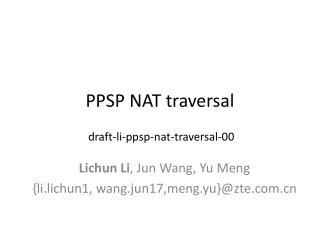 PPSP NAT traversal