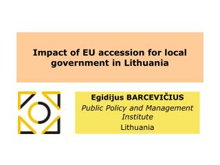 Impact of EU accession for local government in Lithuania