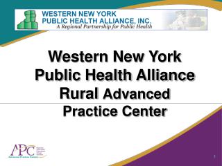 Western New York Public Health Alliance Rural Advanced Practice Center