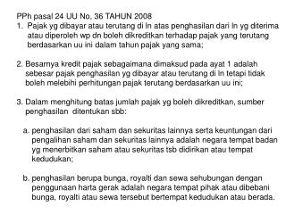 PPh pasal 24 UU No, 36 TAHUN 2008