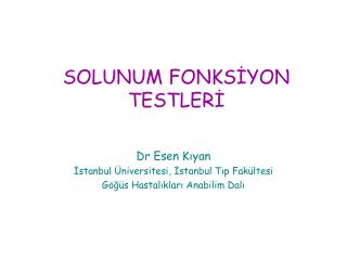 SOLUNUM FONKSİYON TESTLERİ