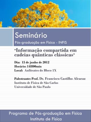 Seminário Pós-graduação em Física - INFIS