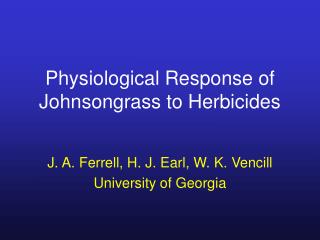Physiological Response of Johnsongrass to Herbicides