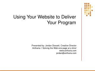 Using Your Website to Deliver Your Program