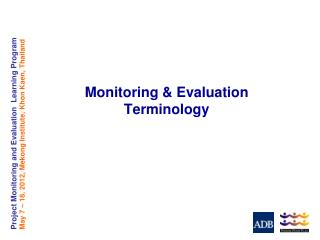 Monitoring &amp; Evaluation Terminology