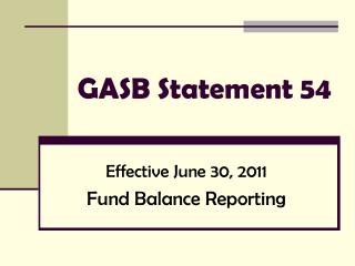 GASB Statement 54