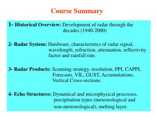 Course Summary