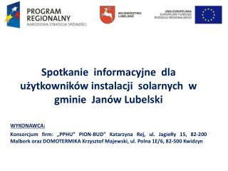 Spotkanie informacyjne dla użytkowników instalacji solarnych w gminie J anów Lubelski