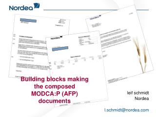 Building blocks making the composed MODCA:P (AFP) documents