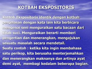 KOTBAH EKSPOSITORIS