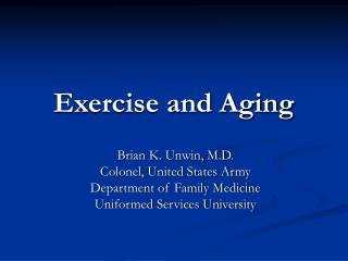 Exercise and Aging